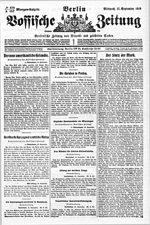 Vossische Zeitung vom 17.09.1919