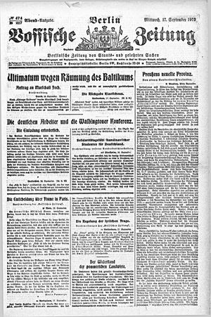 Vossische Zeitung vom 17.09.1919