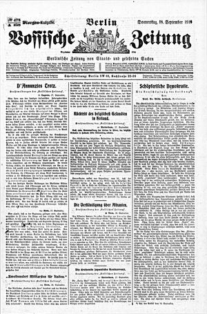 Vossische Zeitung vom 18.09.1919