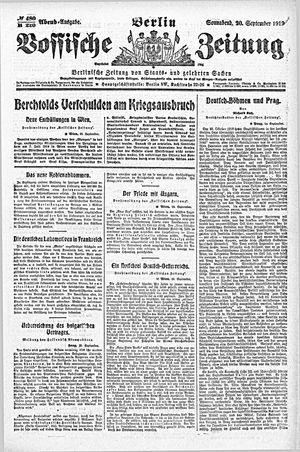 Vossische Zeitung vom 20.09.1919