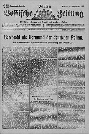 Vossische Zeitung on Sep 21, 1919