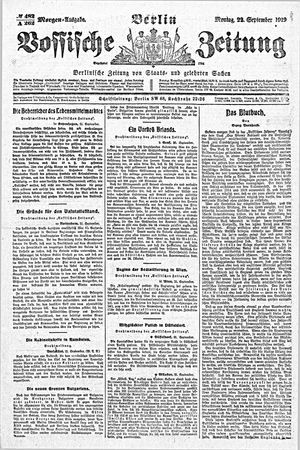 Vossische Zeitung on Sep 22, 1919