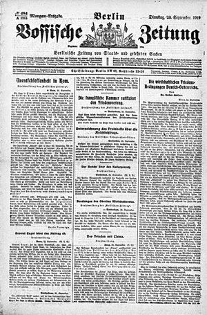 Vossische Zeitung vom 23.09.1919