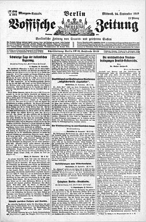 Vossische Zeitung vom 24.09.1919