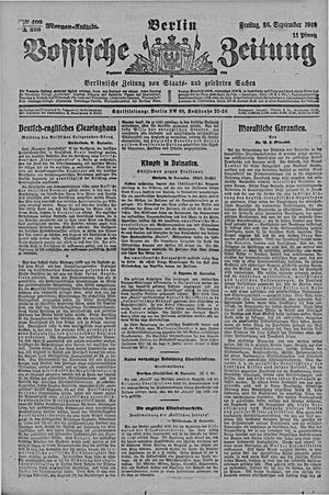 Vossische Zeitung vom 26.09.1919