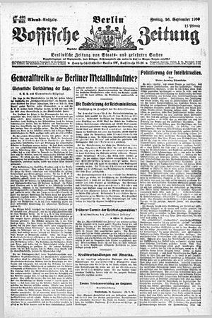 Vossische Zeitung vom 26.09.1919