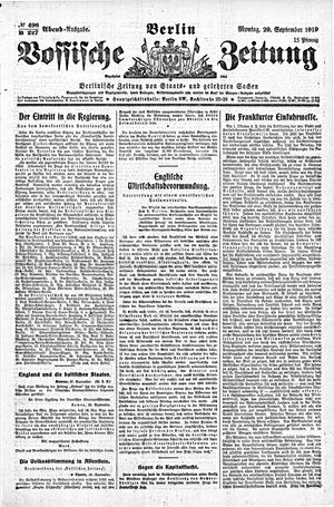 Vossische Zeitung vom 29.09.1919