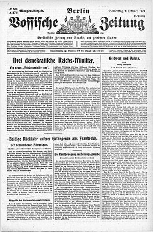 Vossische Zeitung vom 02.10.1919