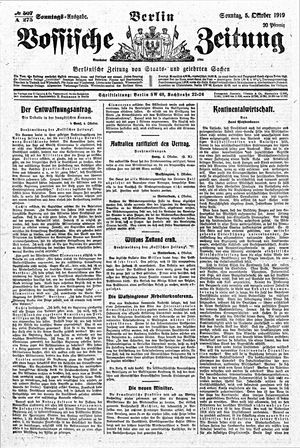 Vossische Zeitung on Oct 5, 1919