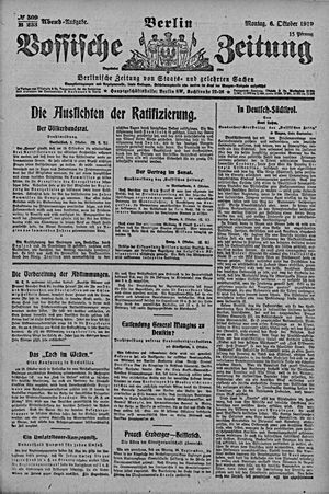 Vossische Zeitung vom 06.10.1919