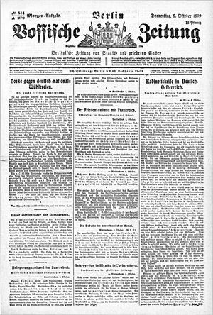 Vossische Zeitung on Oct 9, 1919