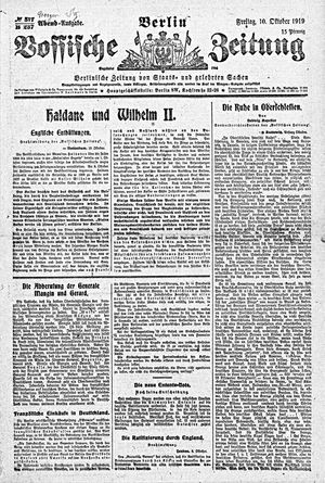 Vossische Zeitung vom 10.10.1919