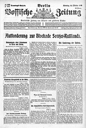 Vossische Zeitung vom 12.10.1919