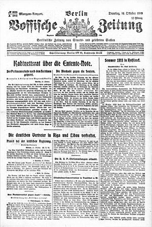 Vossische Zeitung vom 14.10.1919