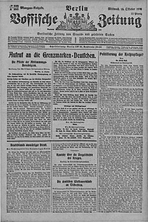 Vossische Zeitung on Oct 15, 1919