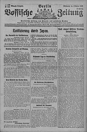 Vossische Zeitung vom 15.10.1919