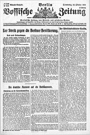 Vossische Zeitung vom 16.10.1919