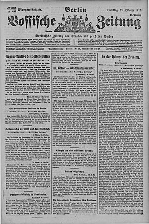 Vossische Zeitung vom 21.10.1919