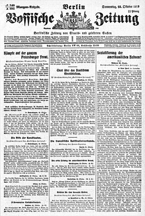 Vossische Zeitung vom 23.10.1919