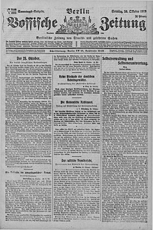 Vossische Zeitung vom 26.10.1919
