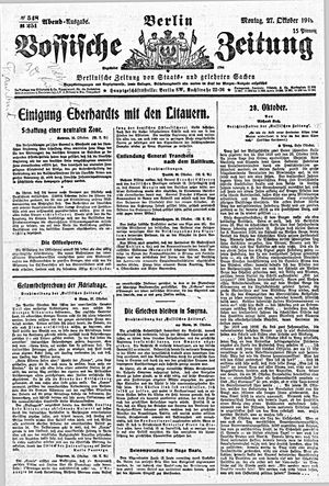 Vossische Zeitung vom 27.10.1919