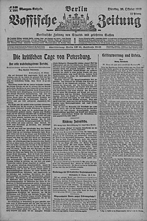 Vossische Zeitung vom 28.10.1919