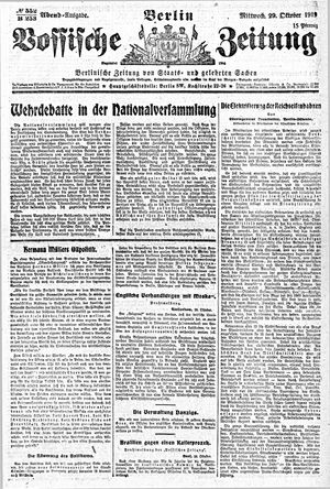 Vossische Zeitung vom 29.10.1919