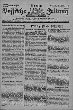 Vossische Zeitung vom 30.10.1919