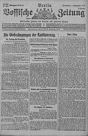 Vossische Zeitung vom 01.11.1919