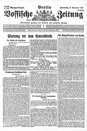 Vossische Zeitung vom 06.11.1919
