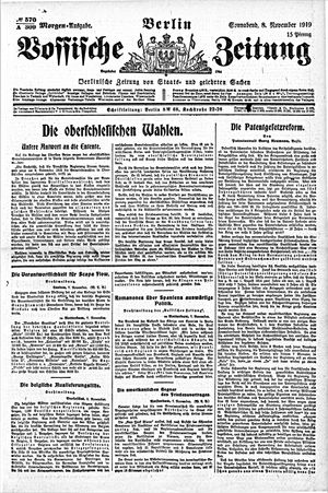 Vossische Zeitung vom 08.11.1919