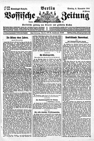 Vossische Zeitung vom 09.11.1919
