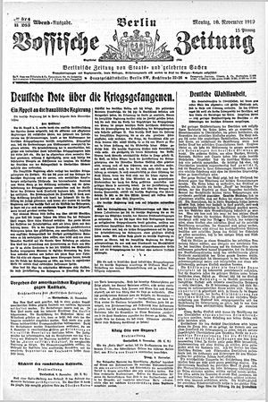 Vossische Zeitung vom 10.11.1919