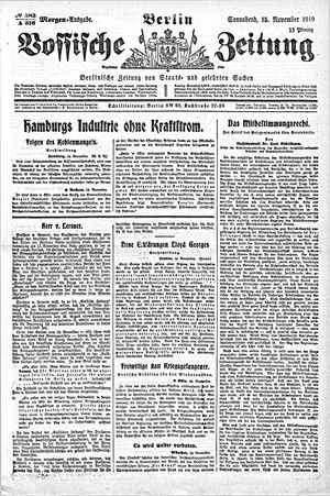 Vossische Zeitung vom 15.11.1919