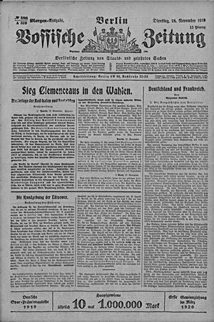 Vossische Zeitung vom 18.11.1919