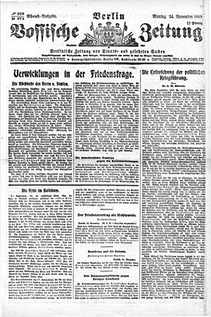 Vossische Zeitung vom 24.11.1919