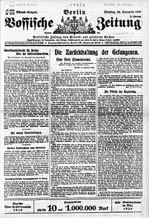 Vossische Zeitung vom 25.11.1919