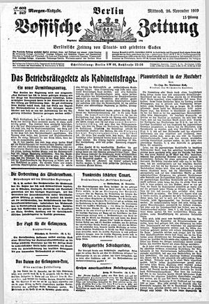 Vossische Zeitung vom 26.11.1919