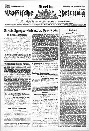 Vossische Zeitung vom 26.11.1919