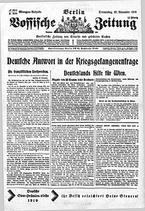 Vossische Zeitung vom 27.11.1919