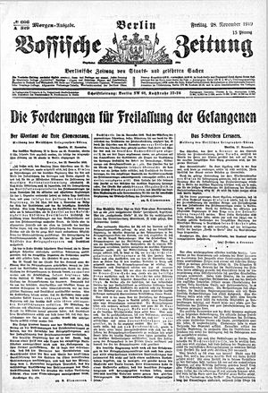 Vossische Zeitung vom 28.11.1919