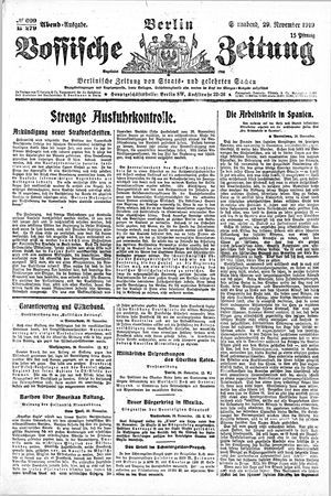 Vossische Zeitung vom 29.11.1919