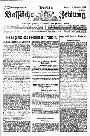 Vossische Zeitung vom 30.11.1919