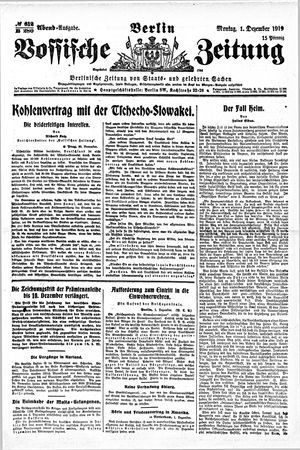 Vossische Zeitung vom 01.12.1919
