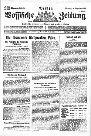 Vossische Zeitung on Dec 2, 1919