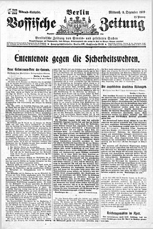 Vossische Zeitung on Dec 3, 1919