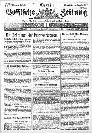 Vossische Zeitung vom 13.12.1919