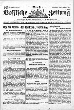 Vossische Zeitung vom 13.12.1919