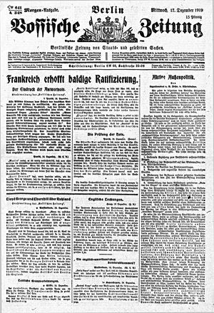 Vossische Zeitung vom 17.12.1919