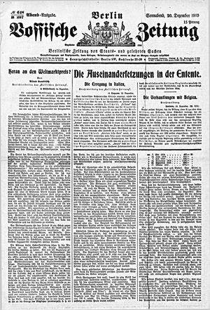 Vossische Zeitung vom 20.12.1919